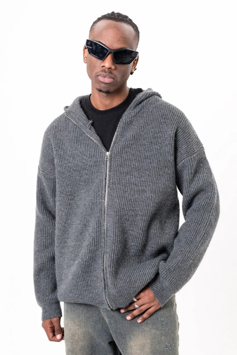 Loose Hooded Cardigan