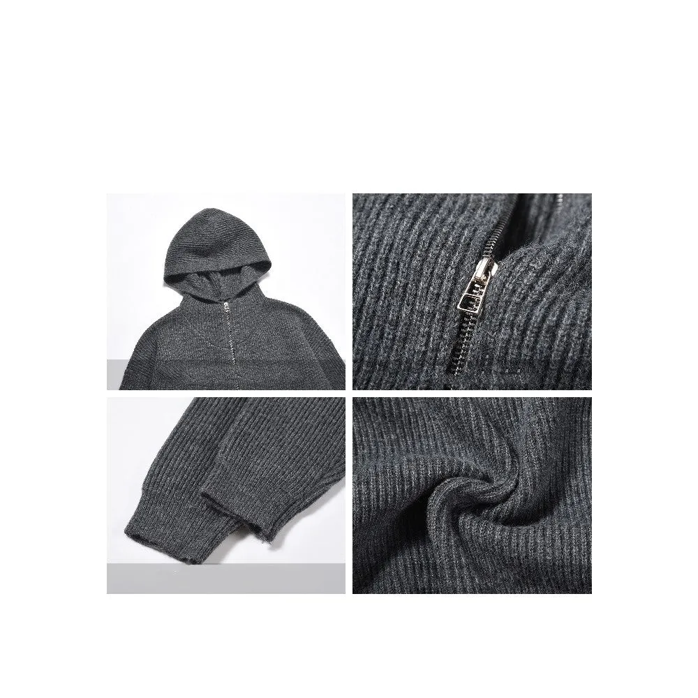 Loose Hooded Cardigan