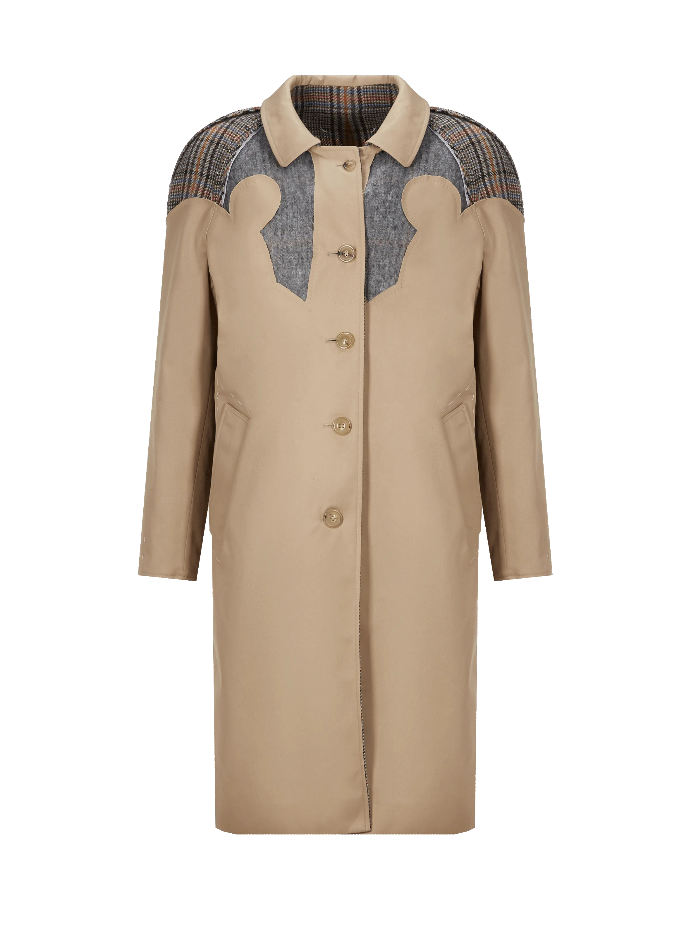 Maison margiela  Bi-material trench coat  - Beige