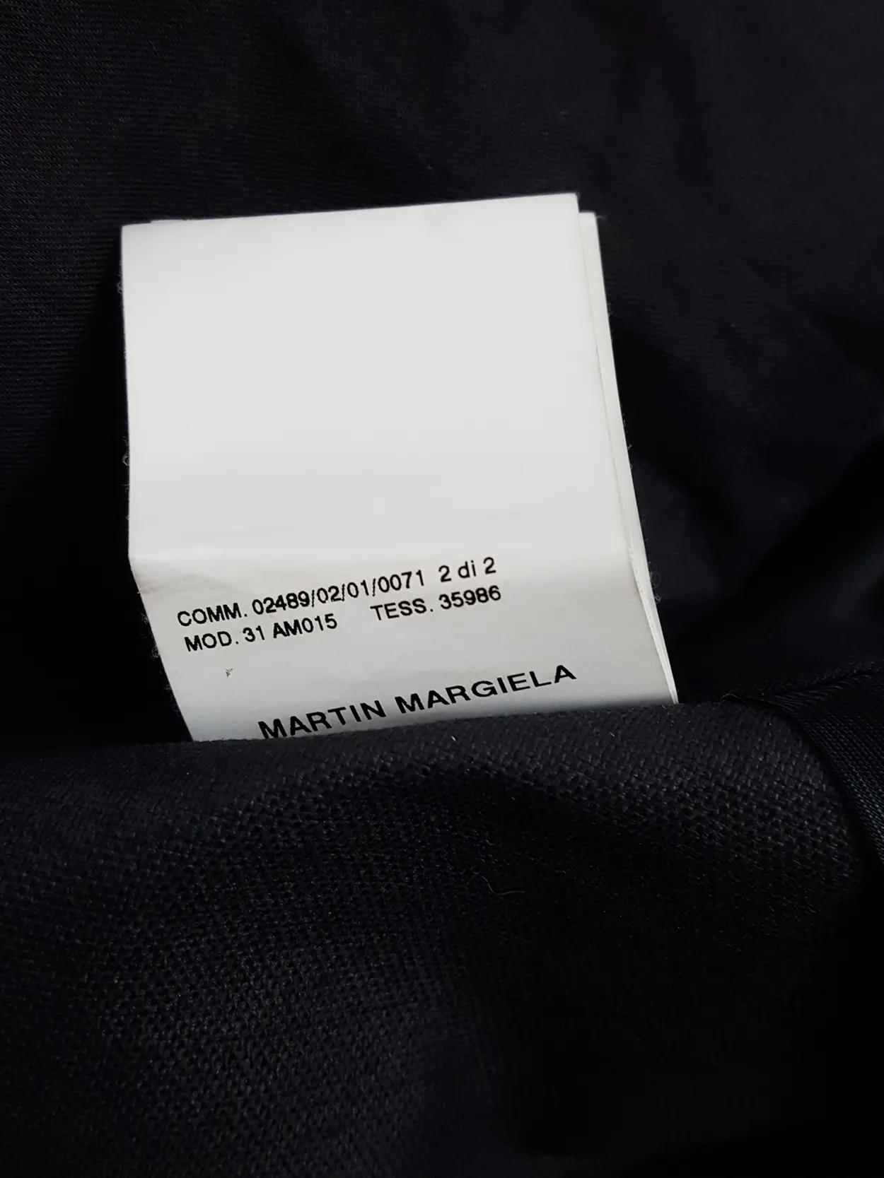 Maison Martin Margiela black coat with faux open front — spring 2007