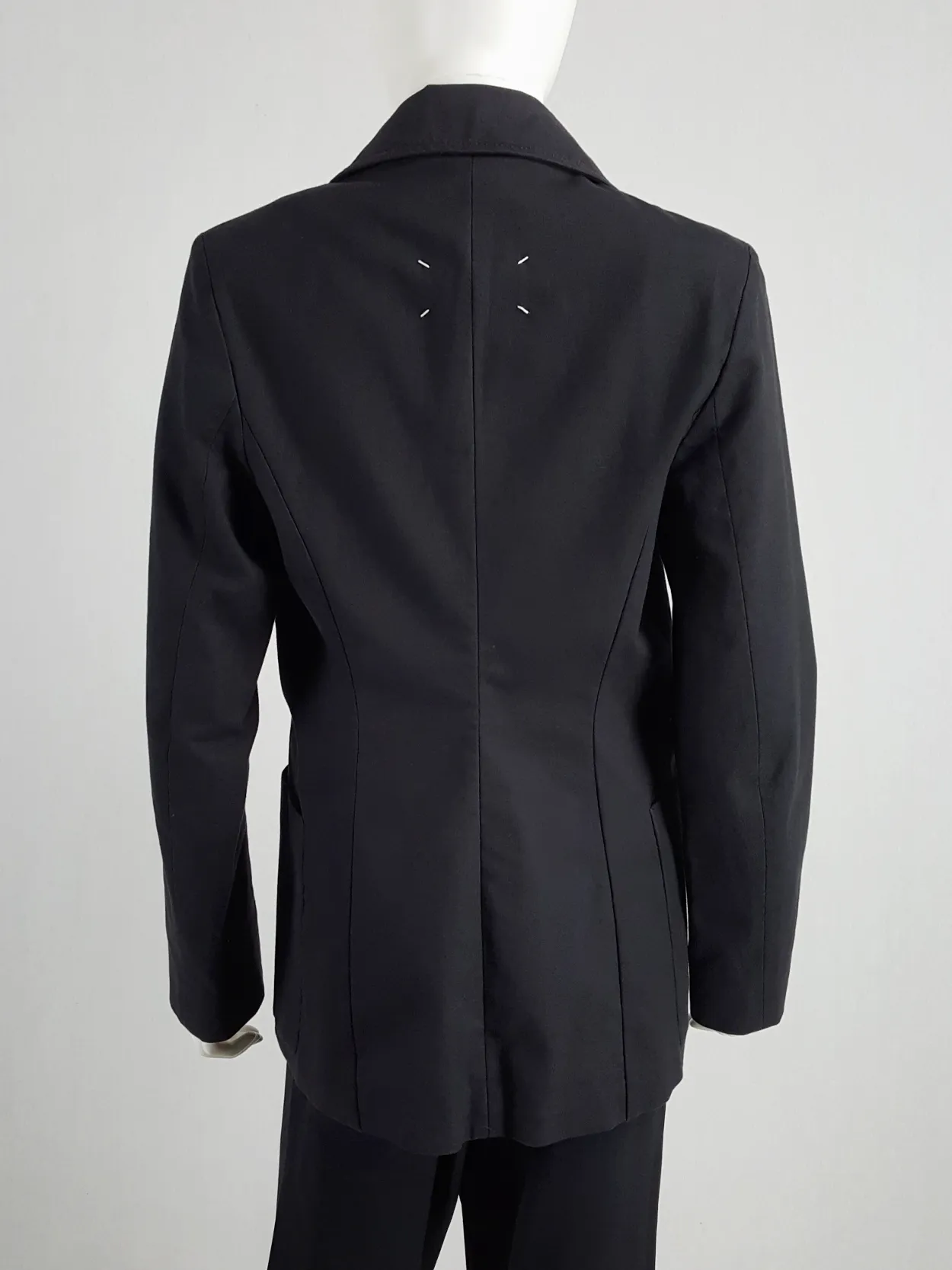 Maison Martin Margiela black coat with faux open front — spring 2007