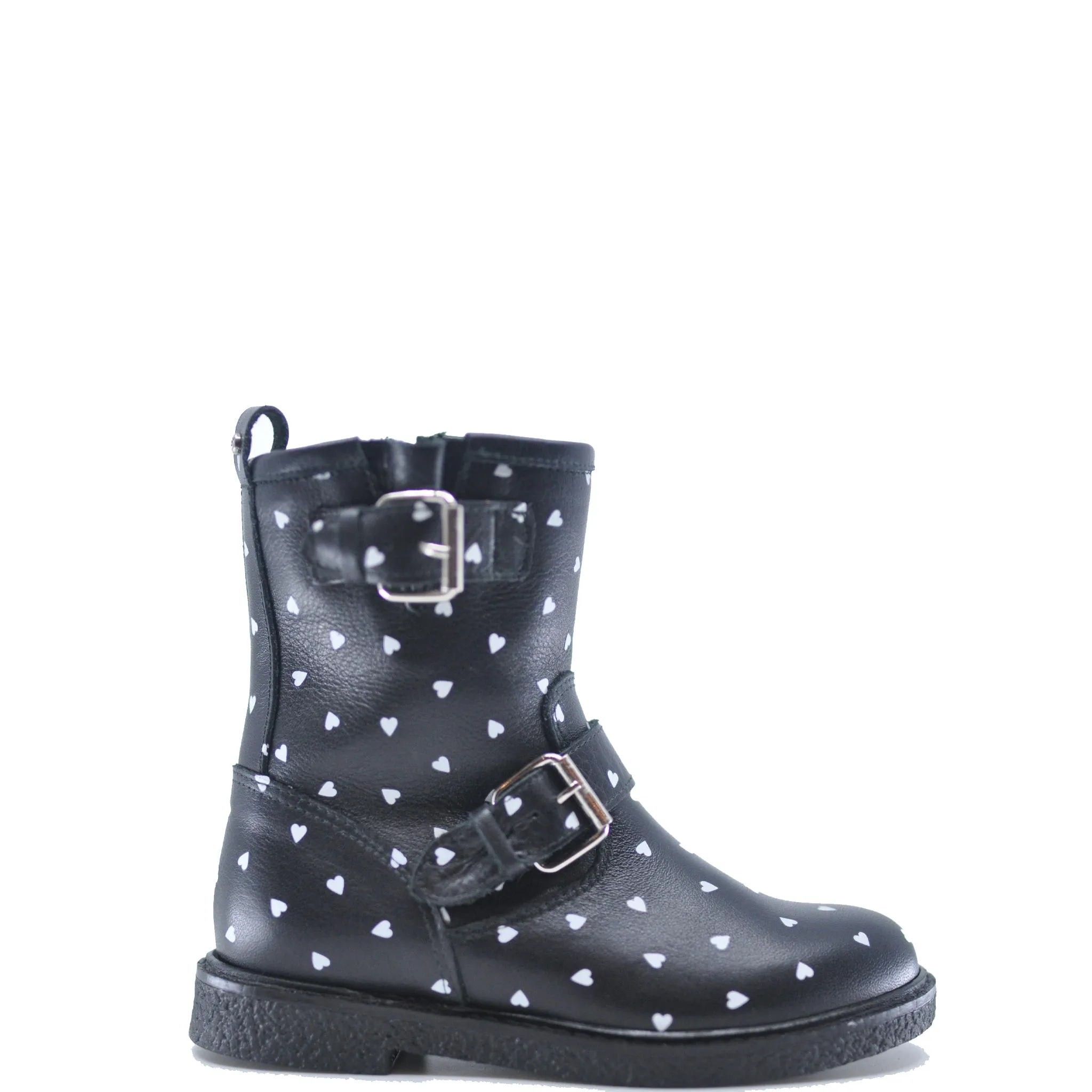 Manuela Black Hearts Buckle Boot