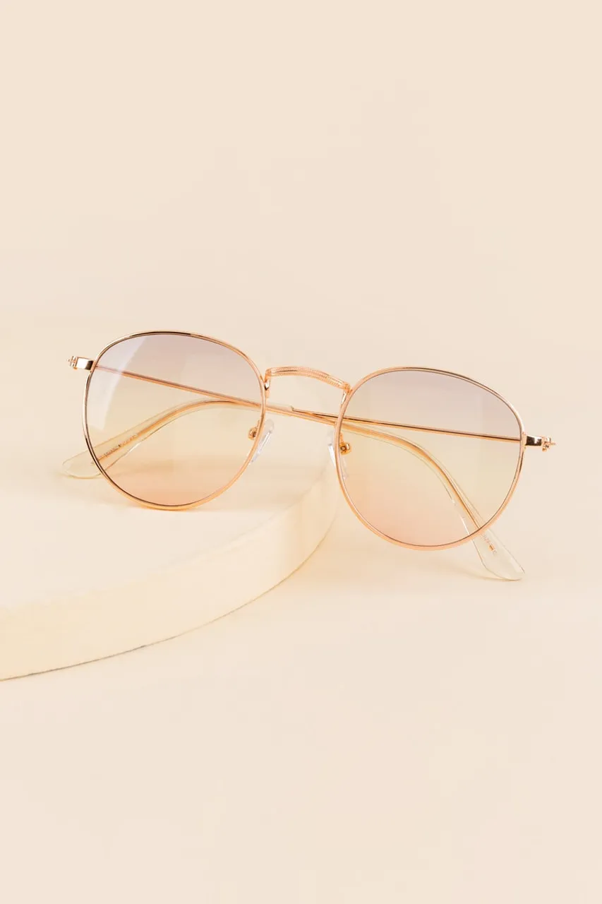 Mei Round Thin Aviator Glasses