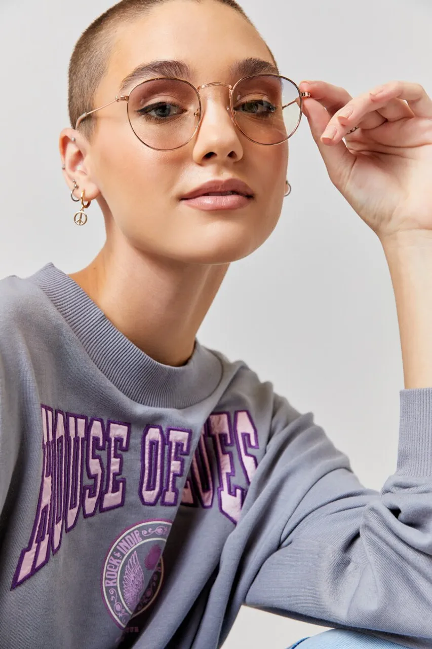 Mei Round Thin Aviator Glasses