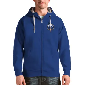 Men's Buffalo Sabres Antigua Royal Logo Victory Full-Zip Hoodie