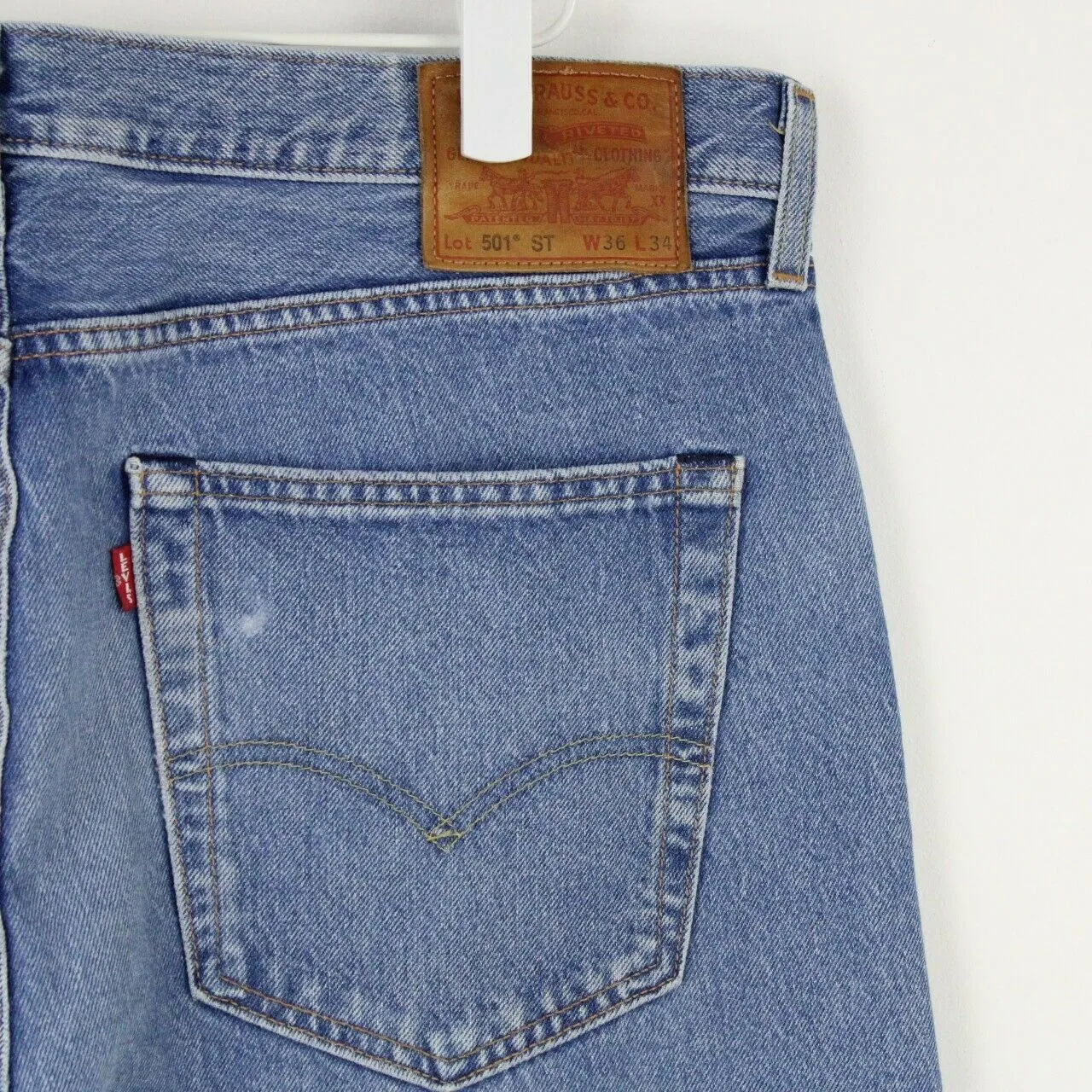 Mens LEVIS 501 ST Jeans Mid Blue | W38 L34