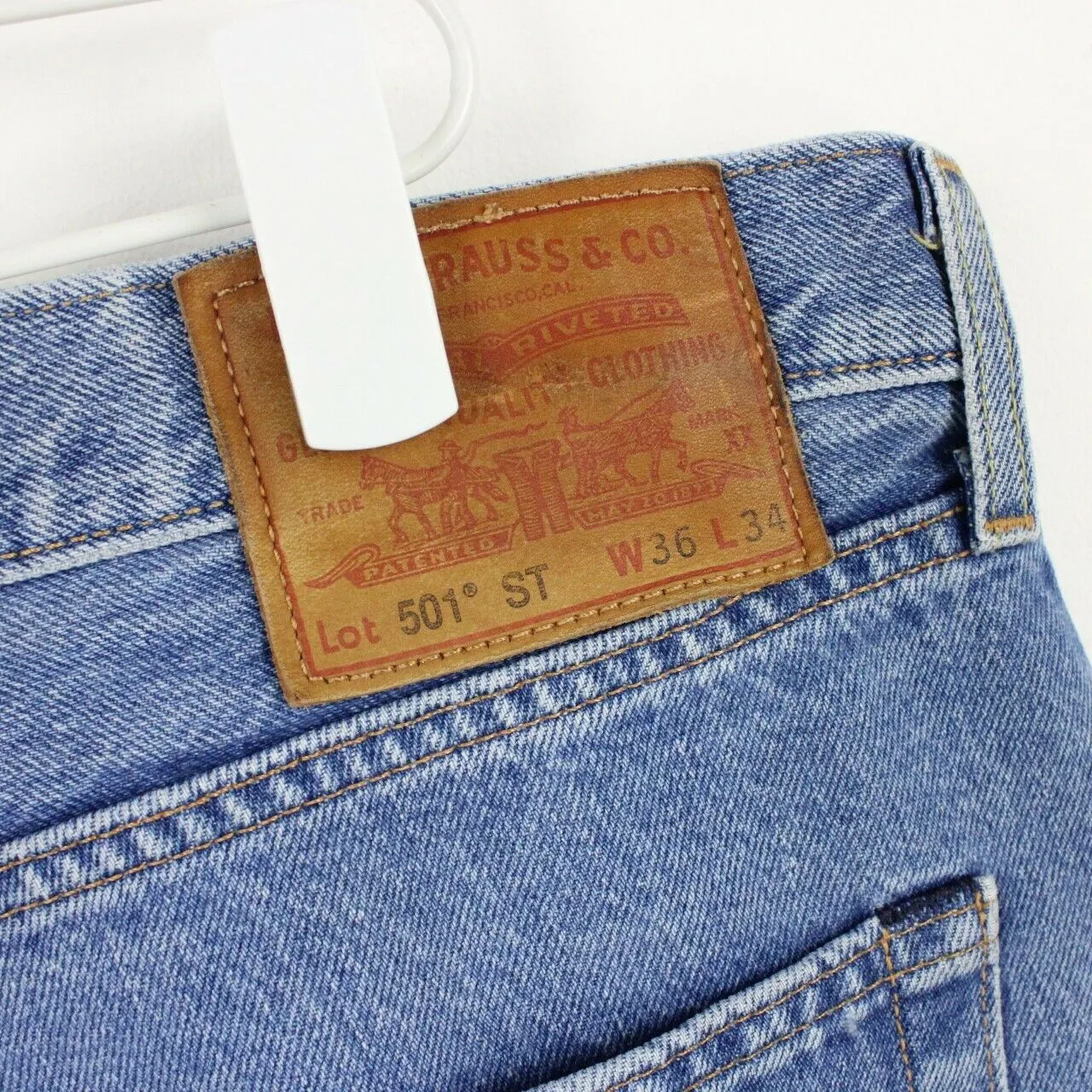 Mens LEVIS 501 ST Jeans Mid Blue | W38 L34