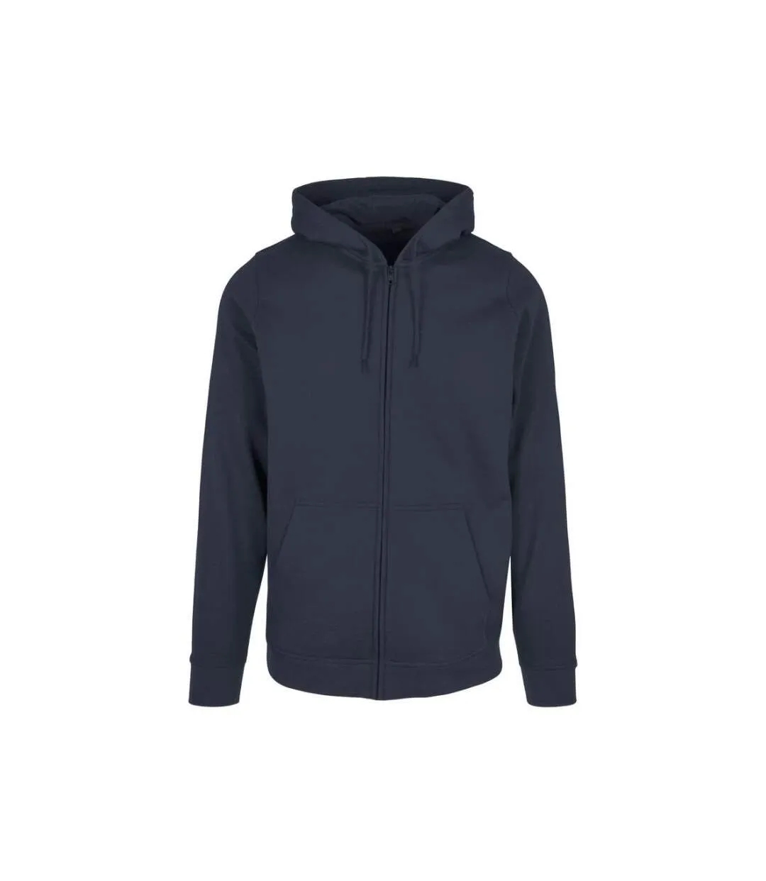 Mens plain full zip hoodie navy Build Your Brand