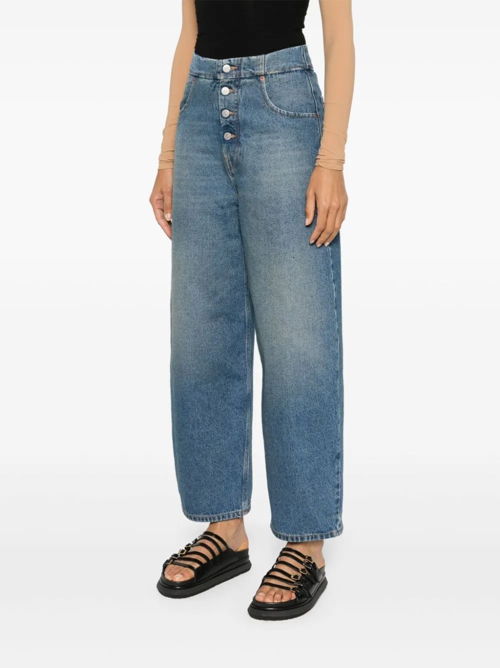 Mm6 Maison Margiela    Mm6 Maison Margiela Wide Leg Denim Jeans