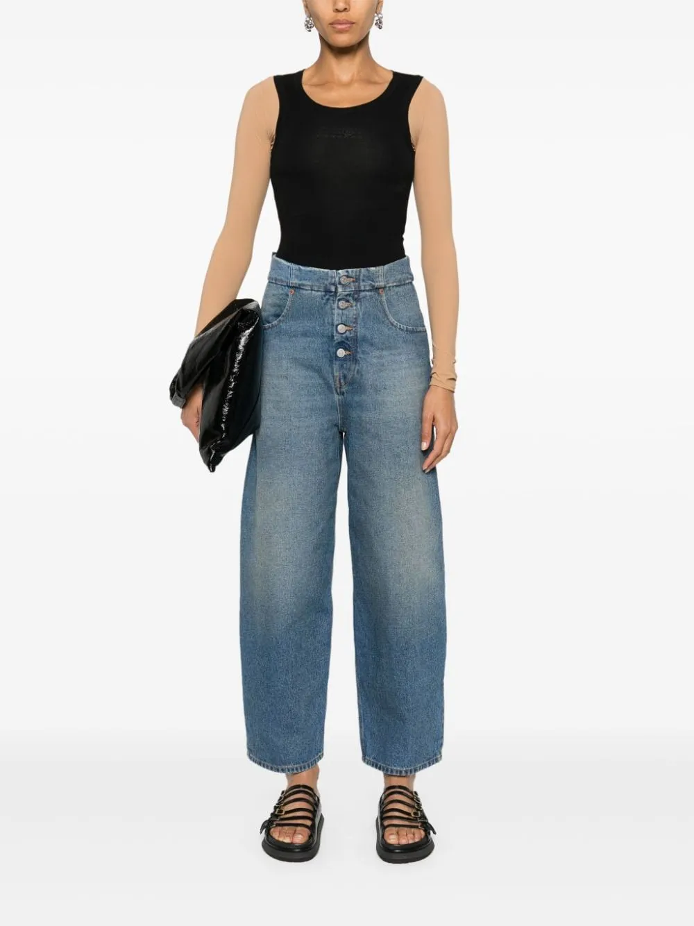 Mm6 Maison Margiela    Mm6 Maison Margiela Wide Leg Denim Jeans