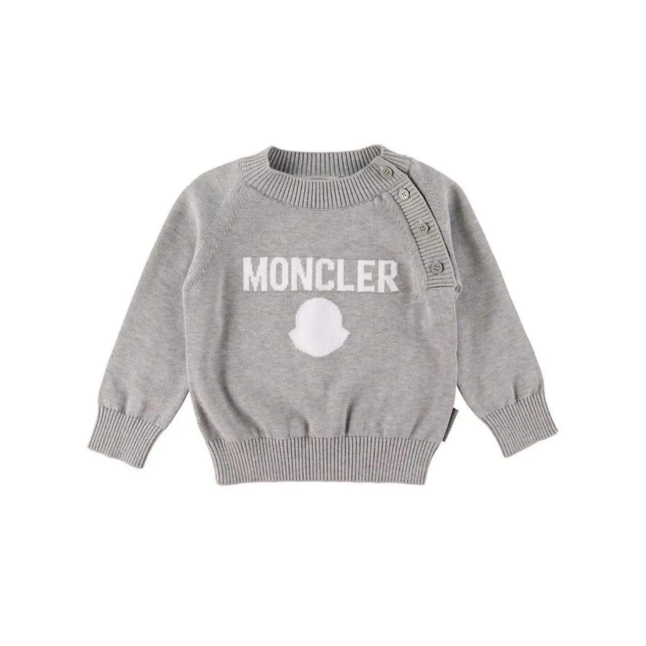 Moncler Raglan Sleeve Sweater Melange Light Gray 21FW