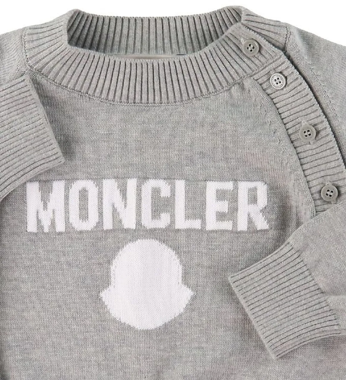 Moncler Raglan Sleeve Sweater Melange Light Gray 21FW