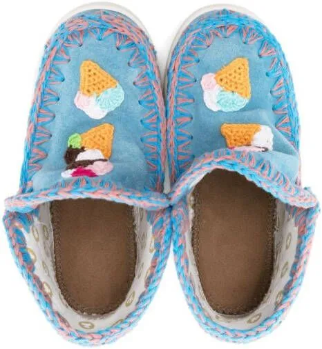 Mou Kids Summer Eskimo suede sneakers Blue