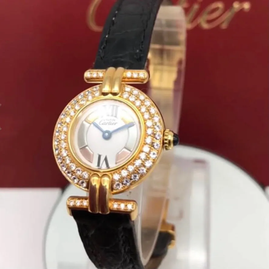 MUST DE CARTIER VERMEIL COLISE GP Argent Watch 0.90TCW DIAMONDS