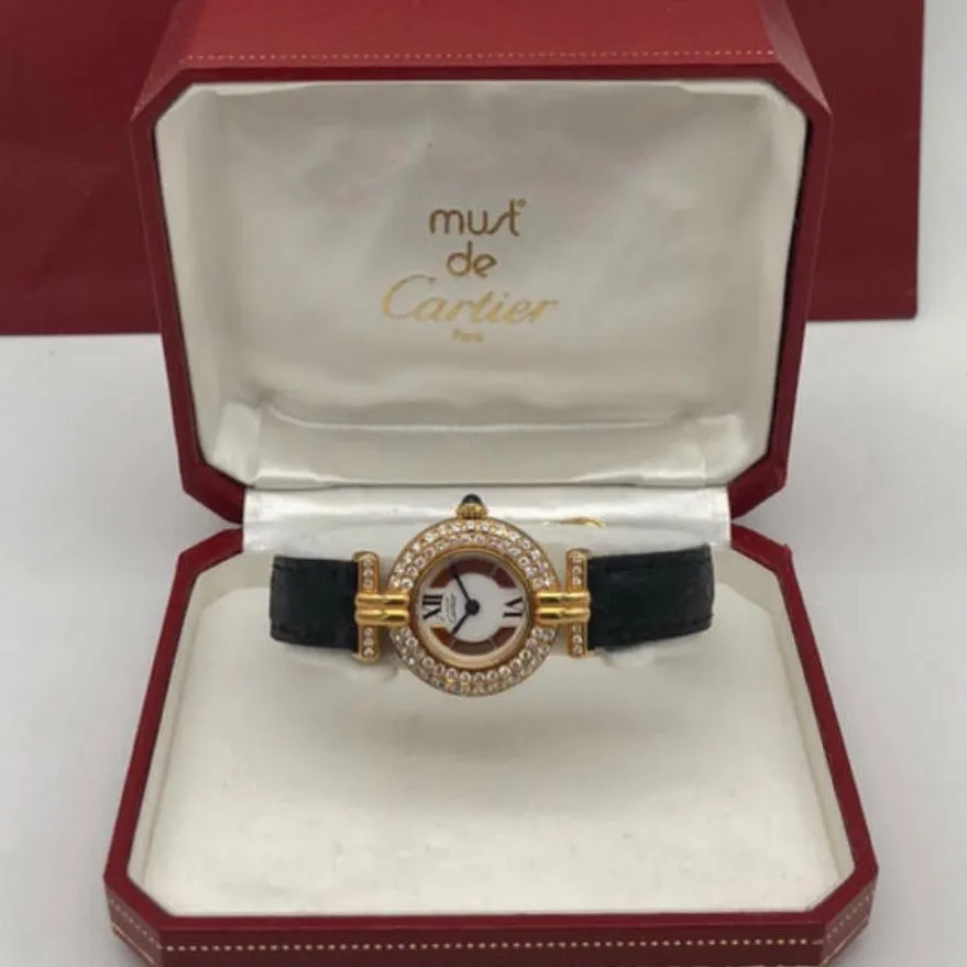 MUST DE CARTIER VERMEIL COLISE GP Argent Watch 0.90TCW DIAMONDS