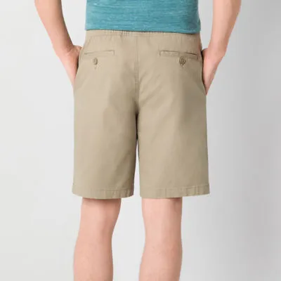 mutual weave Mens Drawstring Waist Stretch Fabric 9"Canvas Trail Short