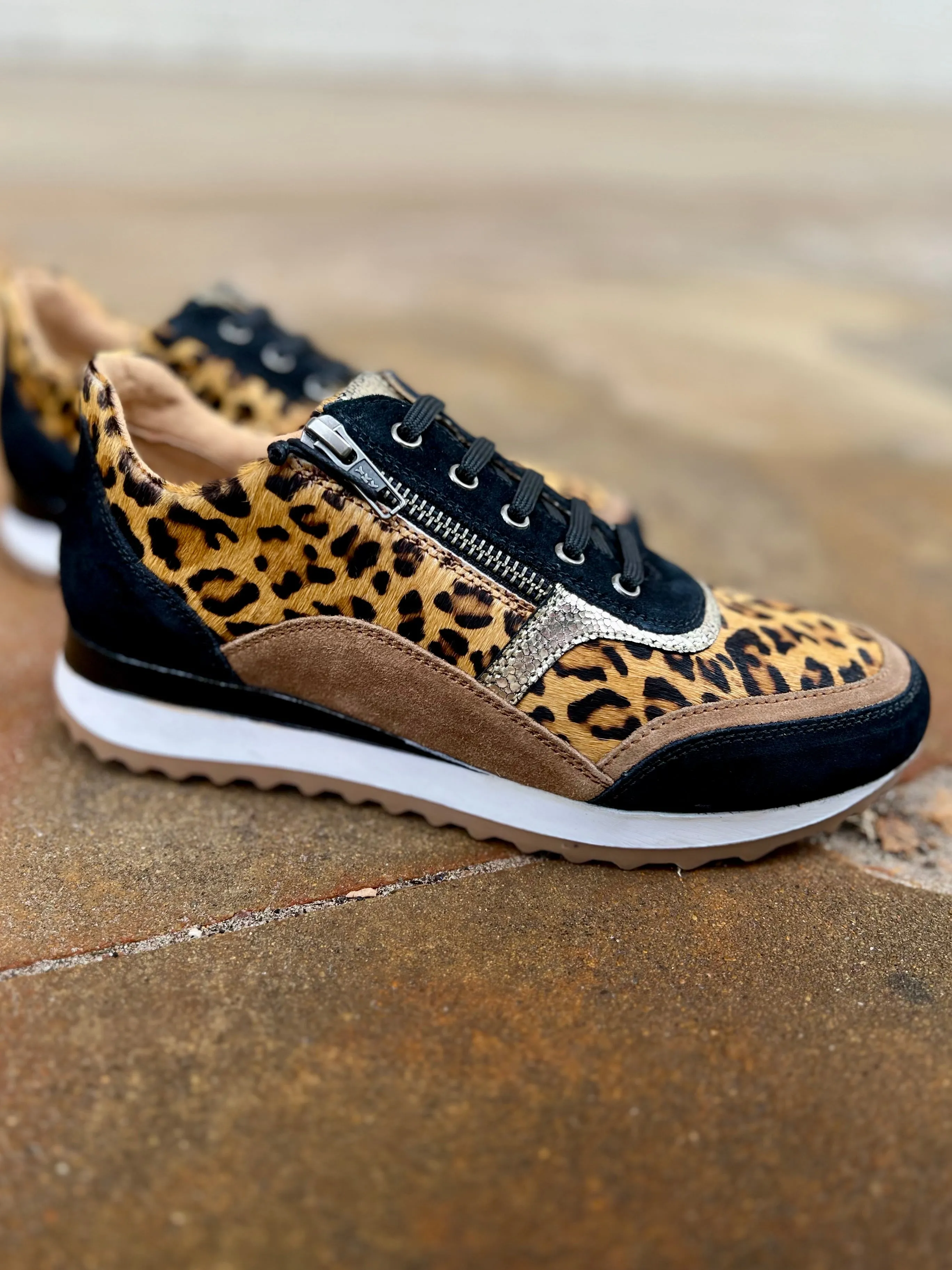 Myra Velocity Leopard Hair On Hide Sneakers