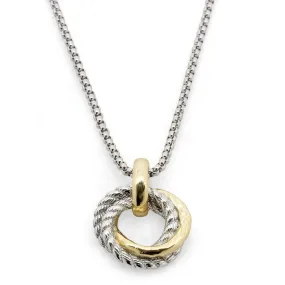 Necklace Two Tone Link Pendant