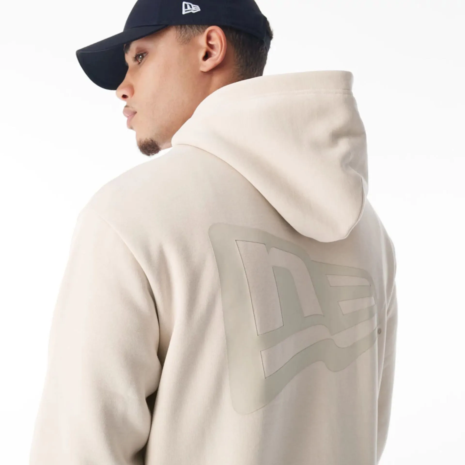 New Era Flag Cream Oversized Pullover Hoodie