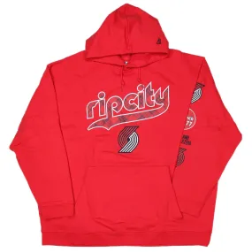 New Era Retro Plaid City Big Hoodie In Red 