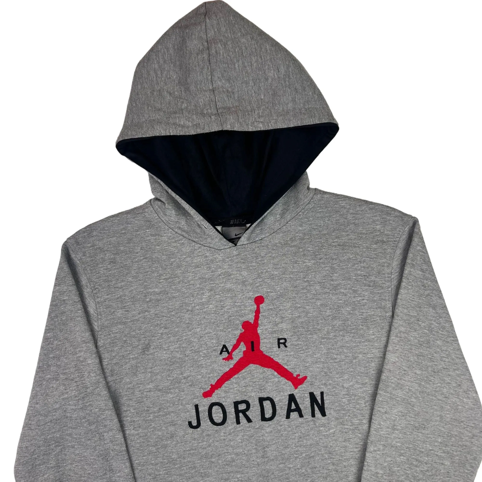 Nike 00's Air Jordan Embroidered Logo Hoodie Grey