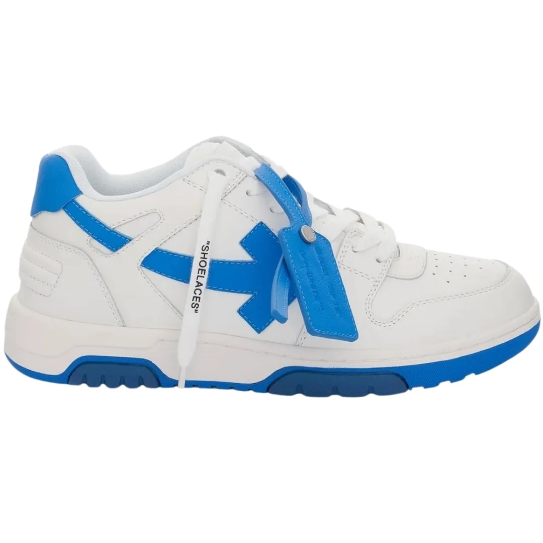 Off White Blue Tag Out Of Office White Calf Leather Sneakers