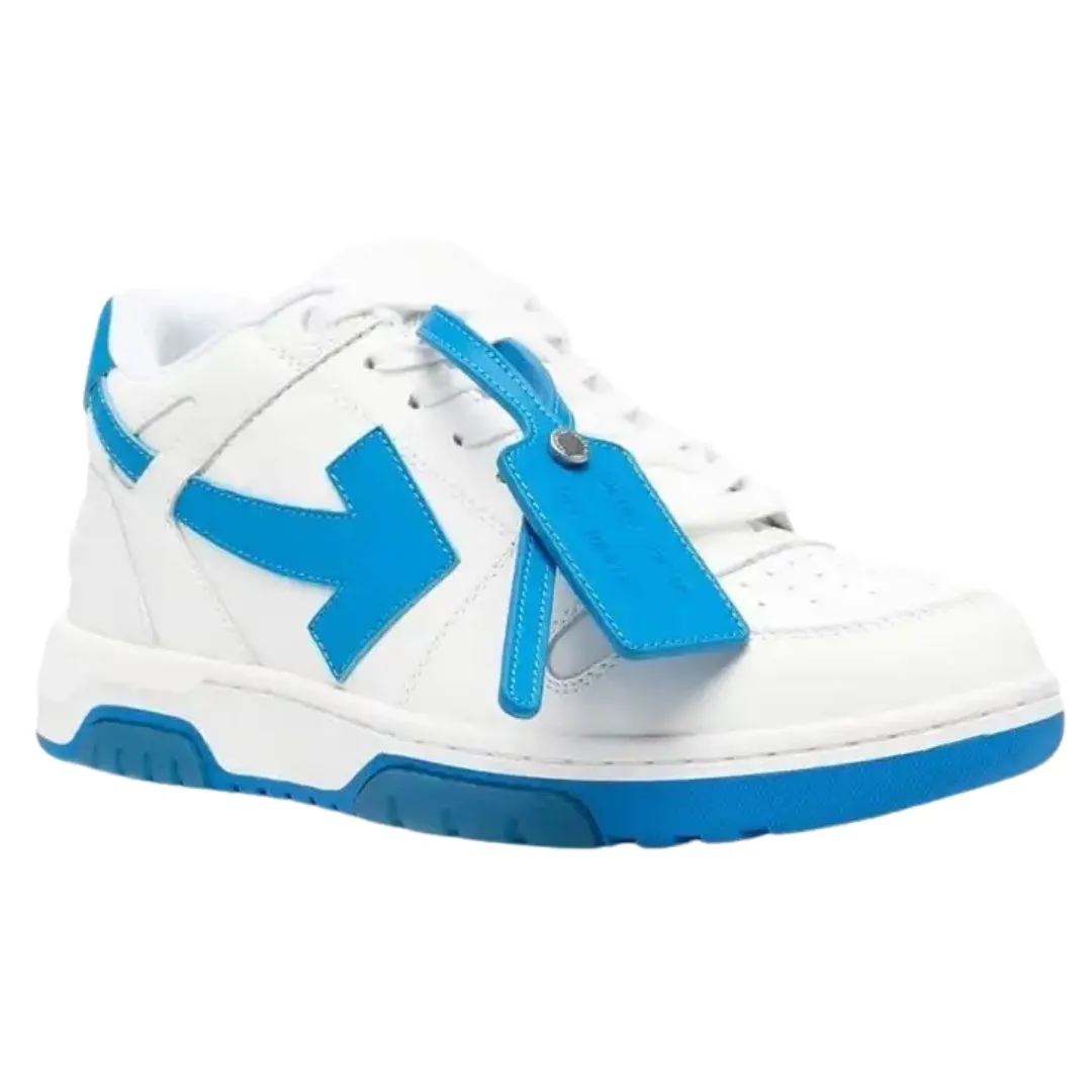 Off White Blue Tag Out Of Office White Calf Leather Sneakers