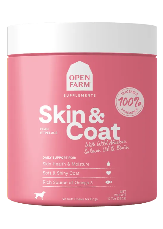 Open Farm Skin & Coat Supplement Chews for Dogs