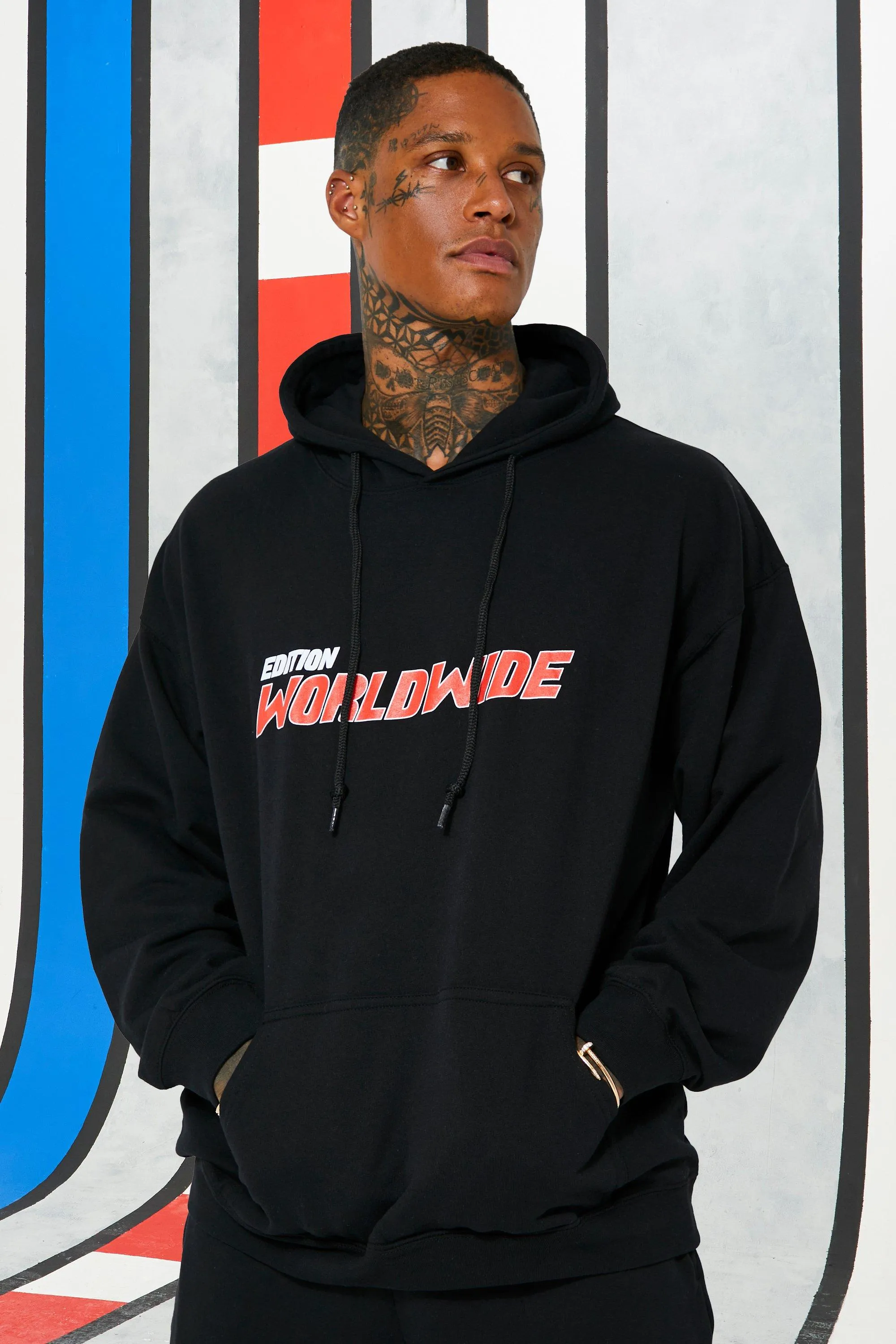 Oversized Worldwide Edition Motor Print Hoodie