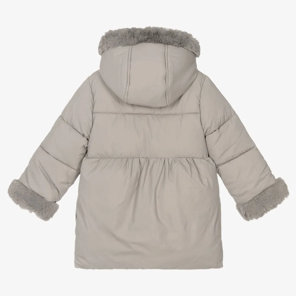 Pale Grey Puffer Coat