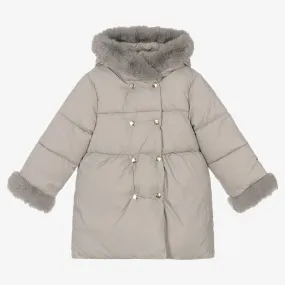 Pale Grey Puffer Coat