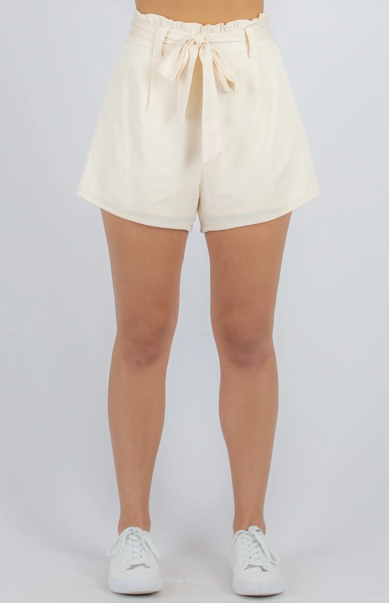 Paperbag Waist Shorts with Self Fabric Tie (SPA367A)