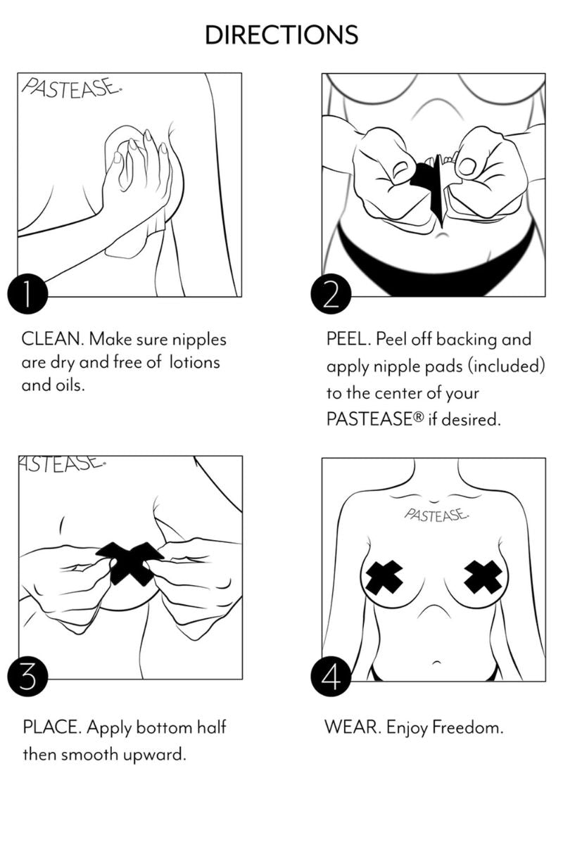 Pastease Sticky Back Refills 3 pairs - Heart