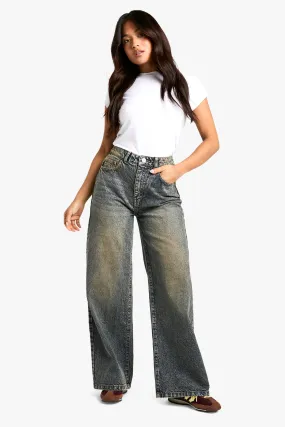 Petite Basics High Waisted Wide Leg Jeans