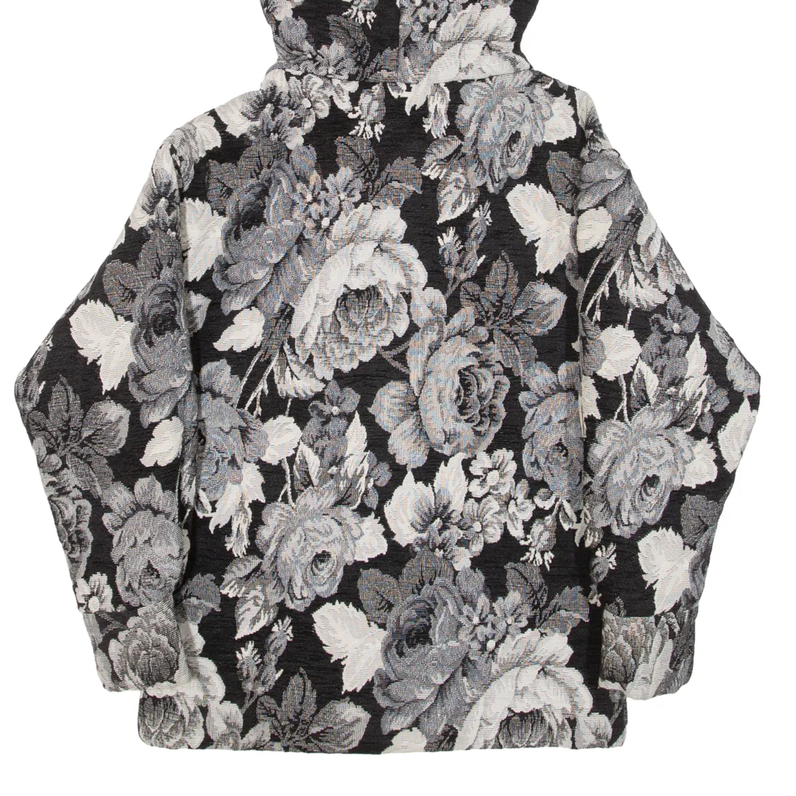 PINKO Womens Jacket Black Hooded Floral UK 6