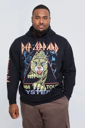 Plus Def Leppard License Hoodie | boohooMAN UK