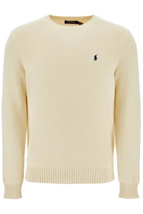 Polo Ralph Lauren Cream Cotton Sweater With Embroidered Logo