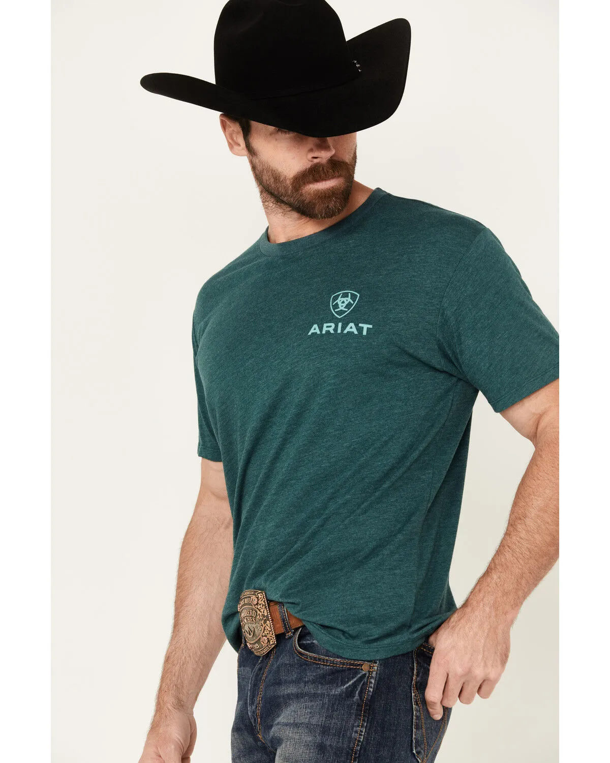 Product Name:  Ariat Men's Boot Barn Exclusive Southwestern Print Logo Short Sleeve Graphic T-Shirt