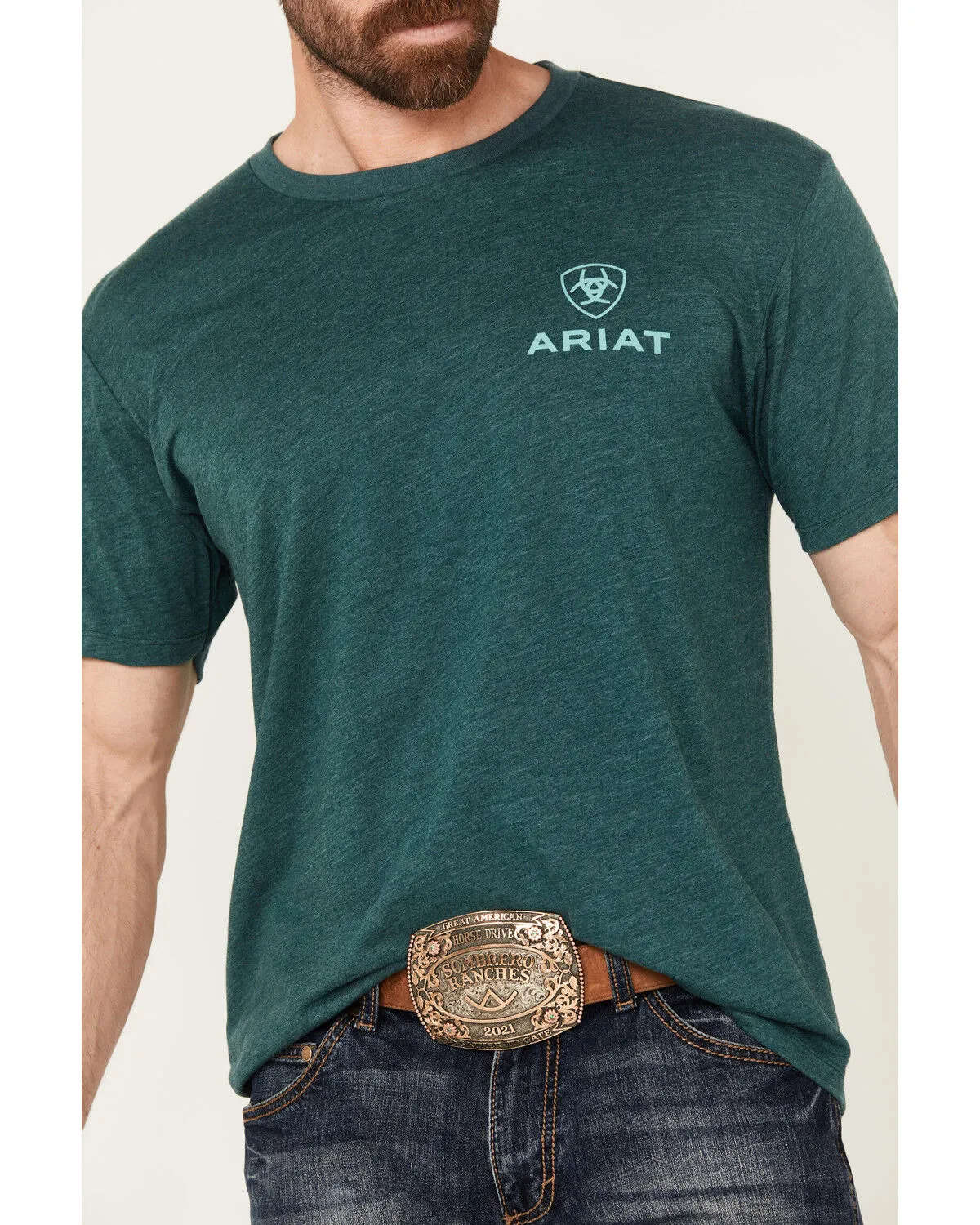 Product Name:  Ariat Men's Boot Barn Exclusive Southwestern Print Logo Short Sleeve Graphic T-Shirt