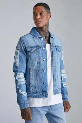 Regular Fit Rip & Repair Denim Jacket