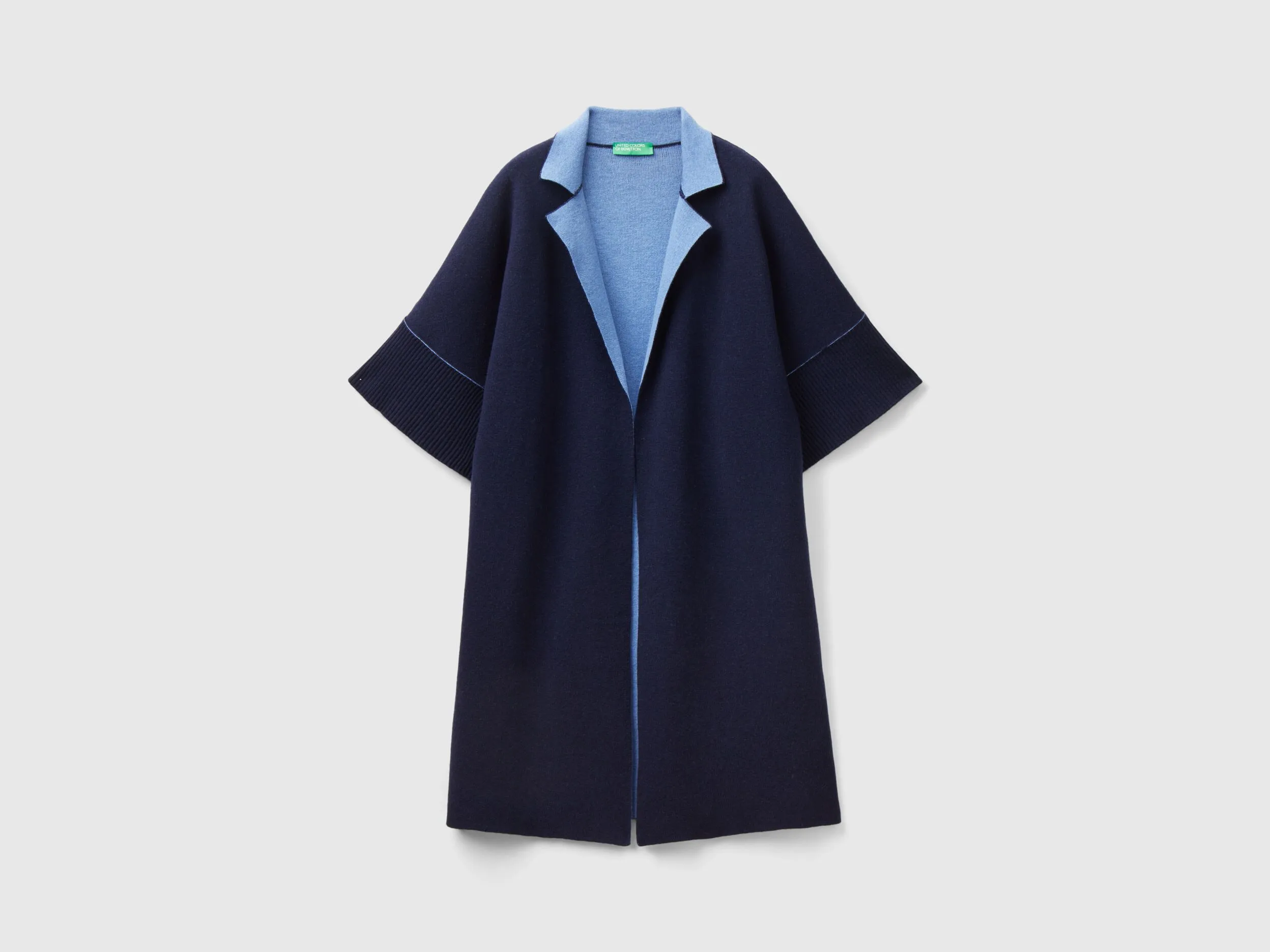 Reversible open coat - Dark Blue | Benetton