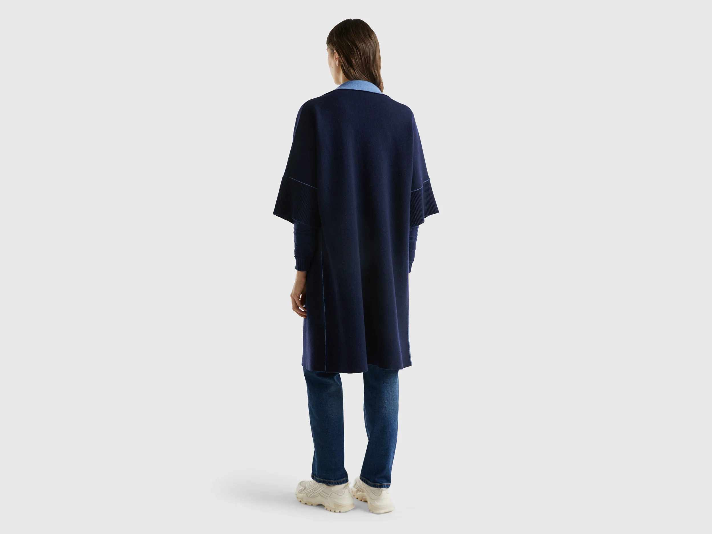 Reversible open coat - Dark Blue | Benetton