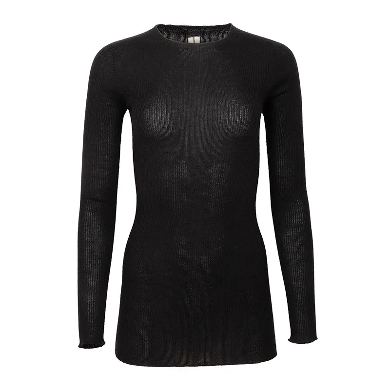 Rick Owens Lightweight Ribbed Round Neck Sweater