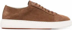 Santoni embossed logo low top sneakers Brown