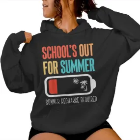 Schools Out For Summer Teacher Last Day Of School Women Hoodie