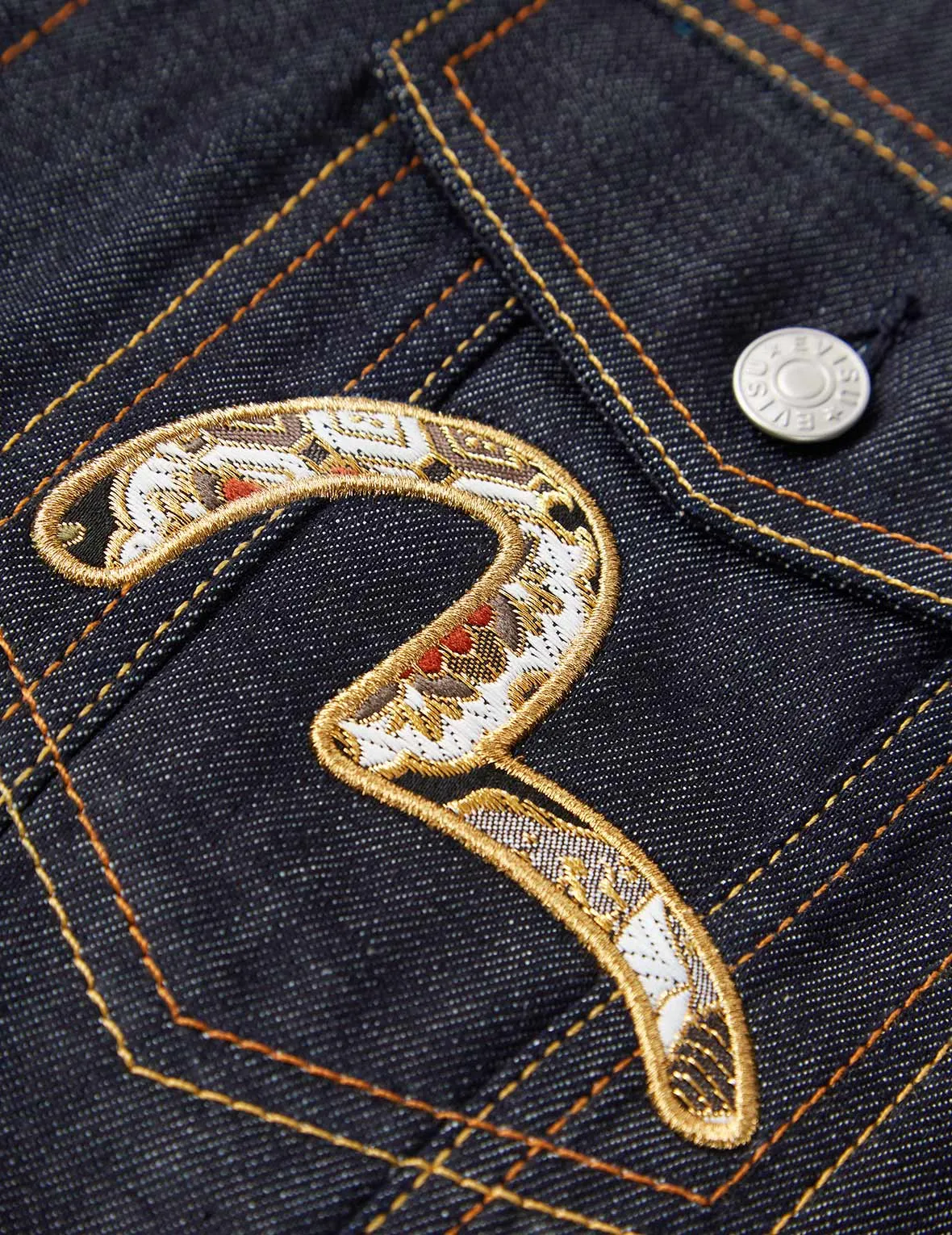 Scroll Daicock and Brocade Seagull Patch Denim Jacket