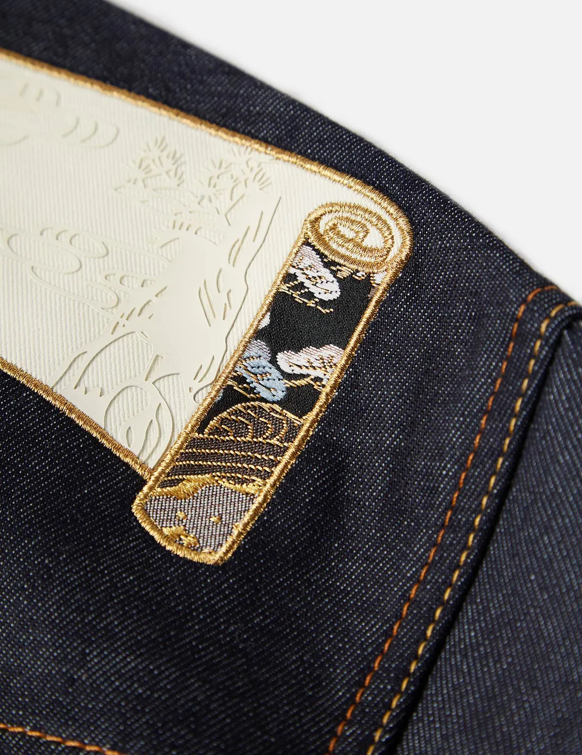 Scroll Daicock and Brocade Seagull Patch Denim Jacket