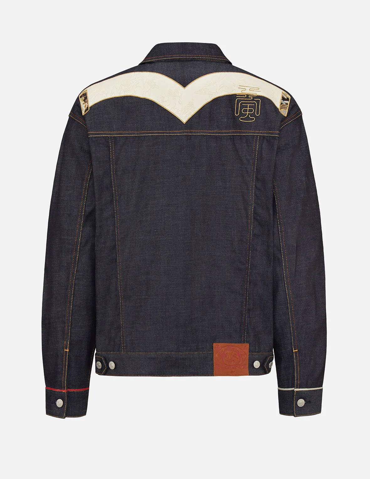 Scroll Daicock and Brocade Seagull Patch Denim Jacket