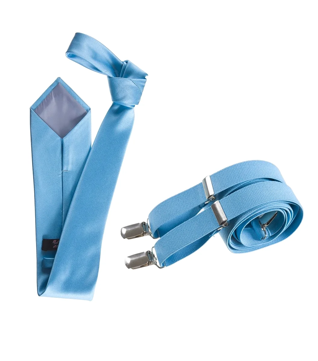 Self-Tie Windsor Necktie with Matching  Suspender - Tuxgear Inc.