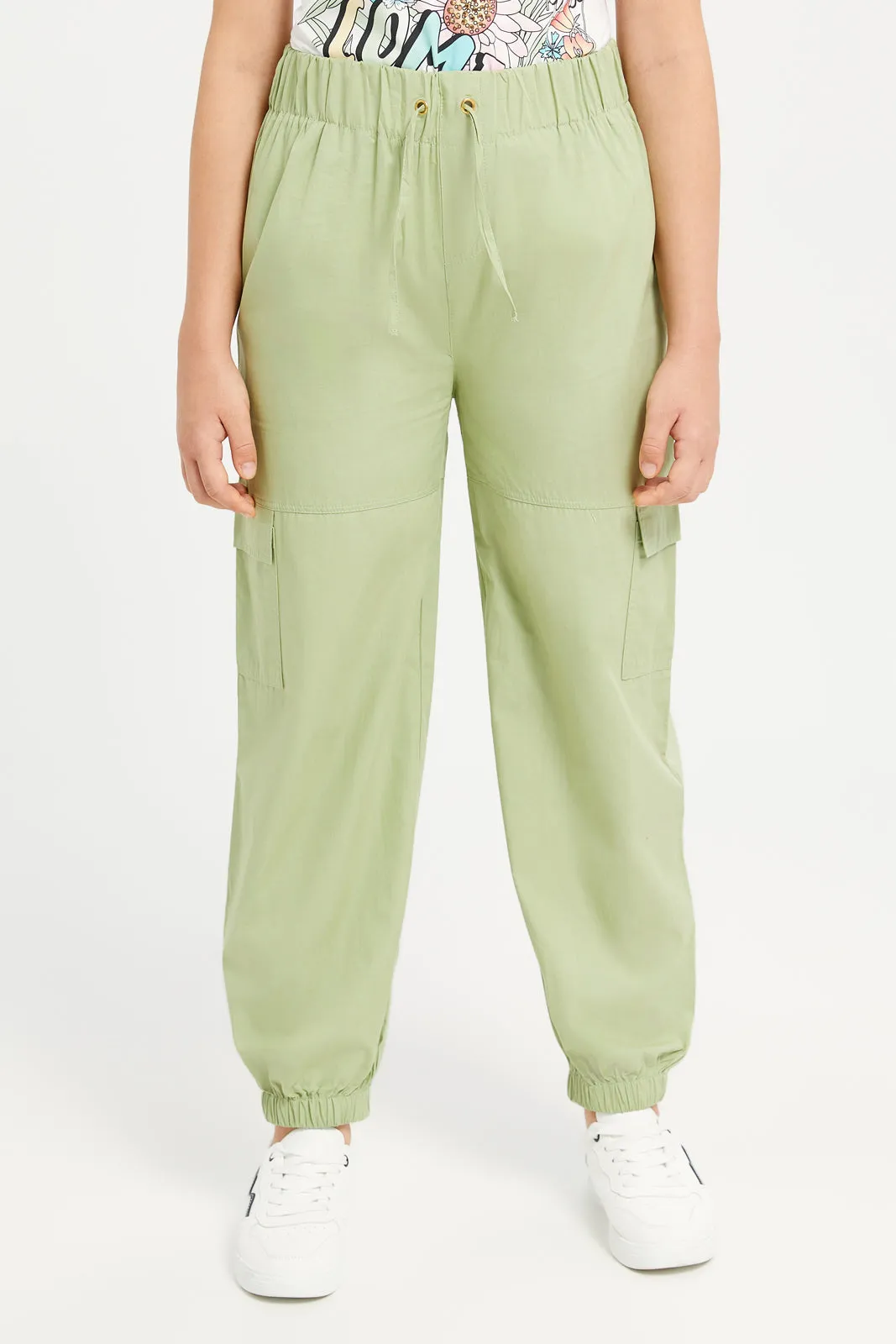 Senior Girls Mint Cargo Casual Trousers